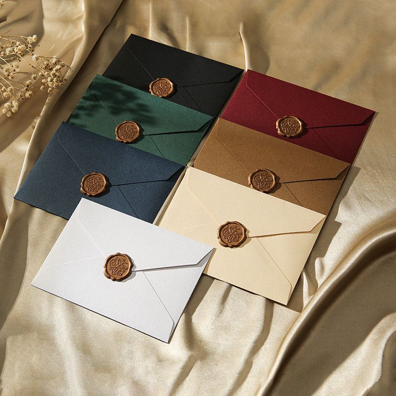 Wax Seal Letter Kit - 10 set 16x11cm wenskaarten linnen textuur