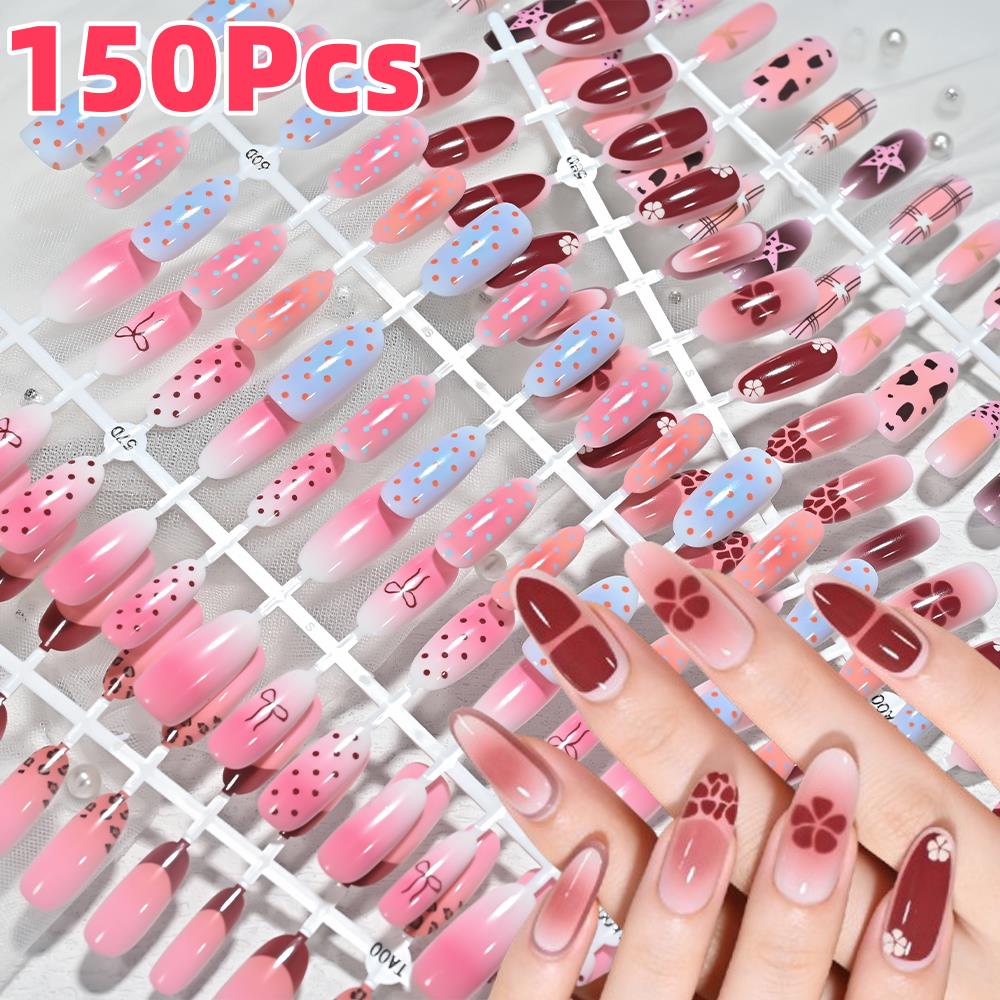 Pressed Flower Art - 150 stuks roze blauwe ombre luipaard