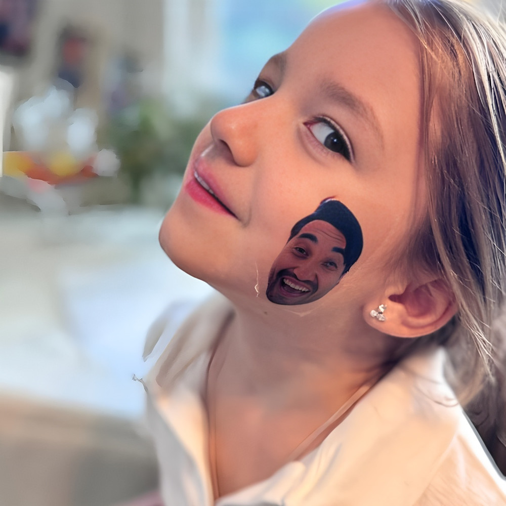 Pet Portrait Custom - Aangepaste gezicht tijdelijke tatoeages, bruidegoms foto