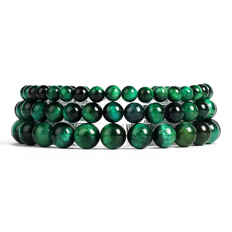 Coordinates Bracelet - Bliksem Koninklijke Groene Tijgeroog Armband Mannen