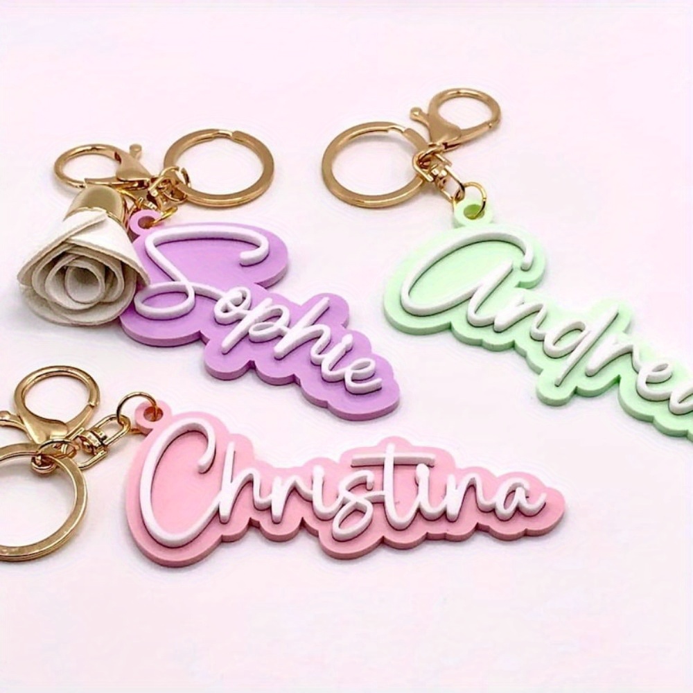 Initial Ring Custom - Gepersonaliseerde sleutelhanger met aangepaste naam, dubbele