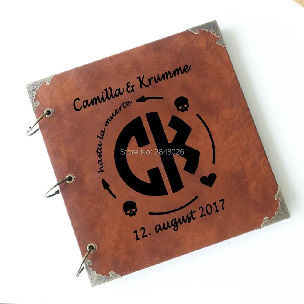 Custom Photo Book - Monogram suiker liefde bruiloft gastenboek, op