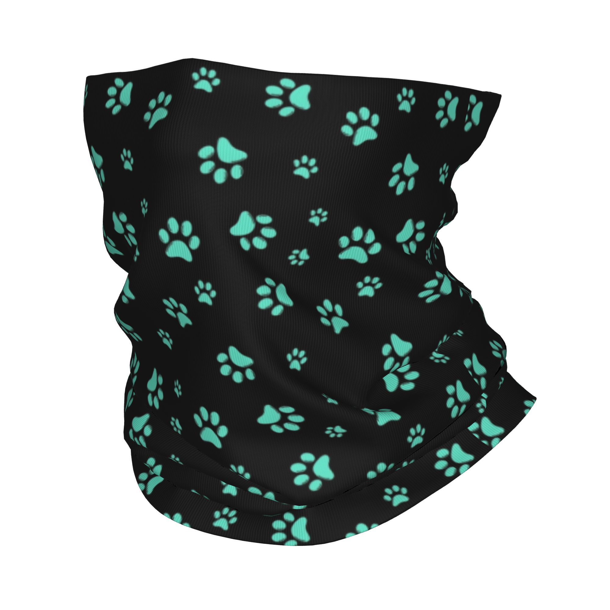 Pet Portrait Custom - Aangepaste Aqua Dog Paw Print Patroon