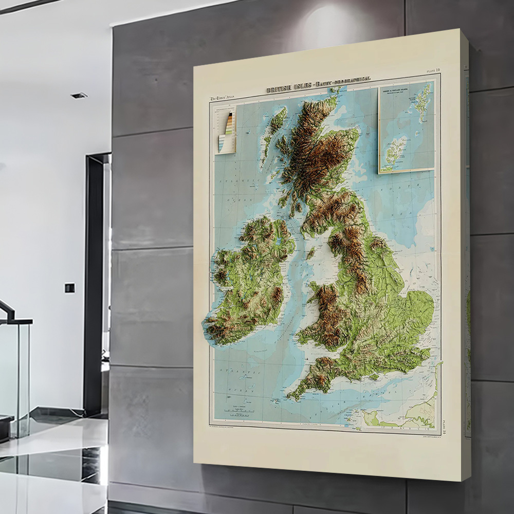 3D reliëfkaart van 1922 Britse - Custom Map Poster recensie en prijs