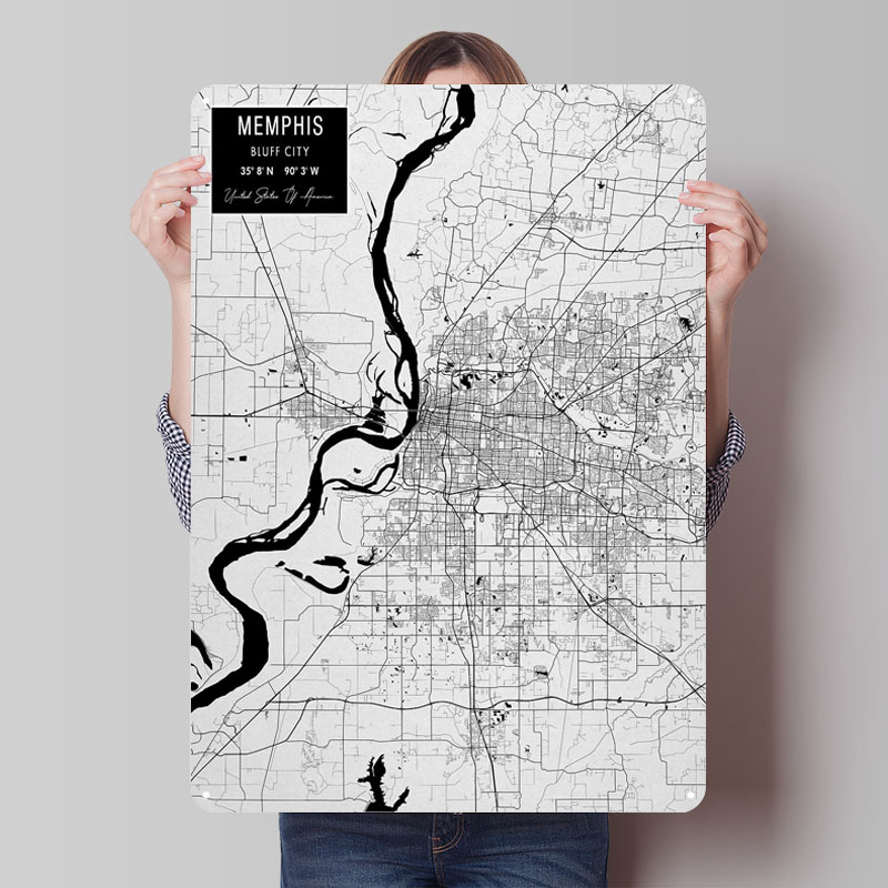 Memphis TN USA blikken borden  - Custom Map Poster recensie en prijs
