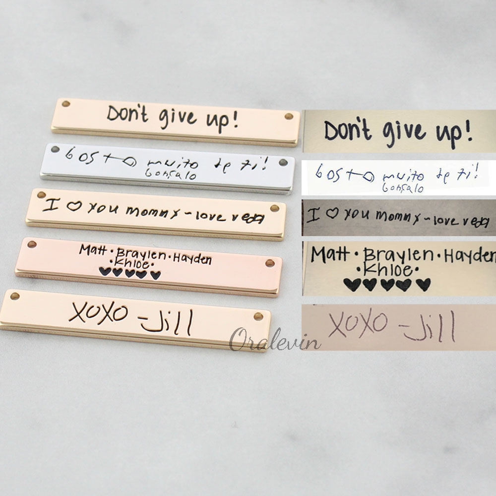 Gepersonaliseerde Custom Werke - Handwriting Necklace Bar recensie en prijs