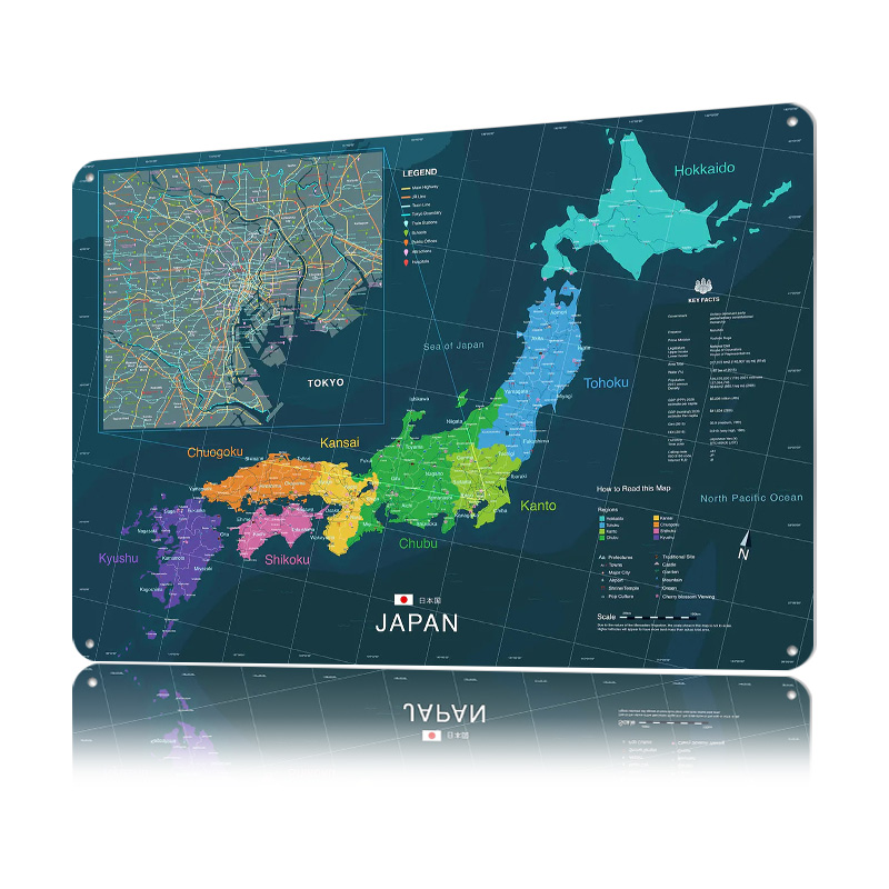 Kaart van Japan en Tokio Poste - Custom Map Poster recensie en prijs